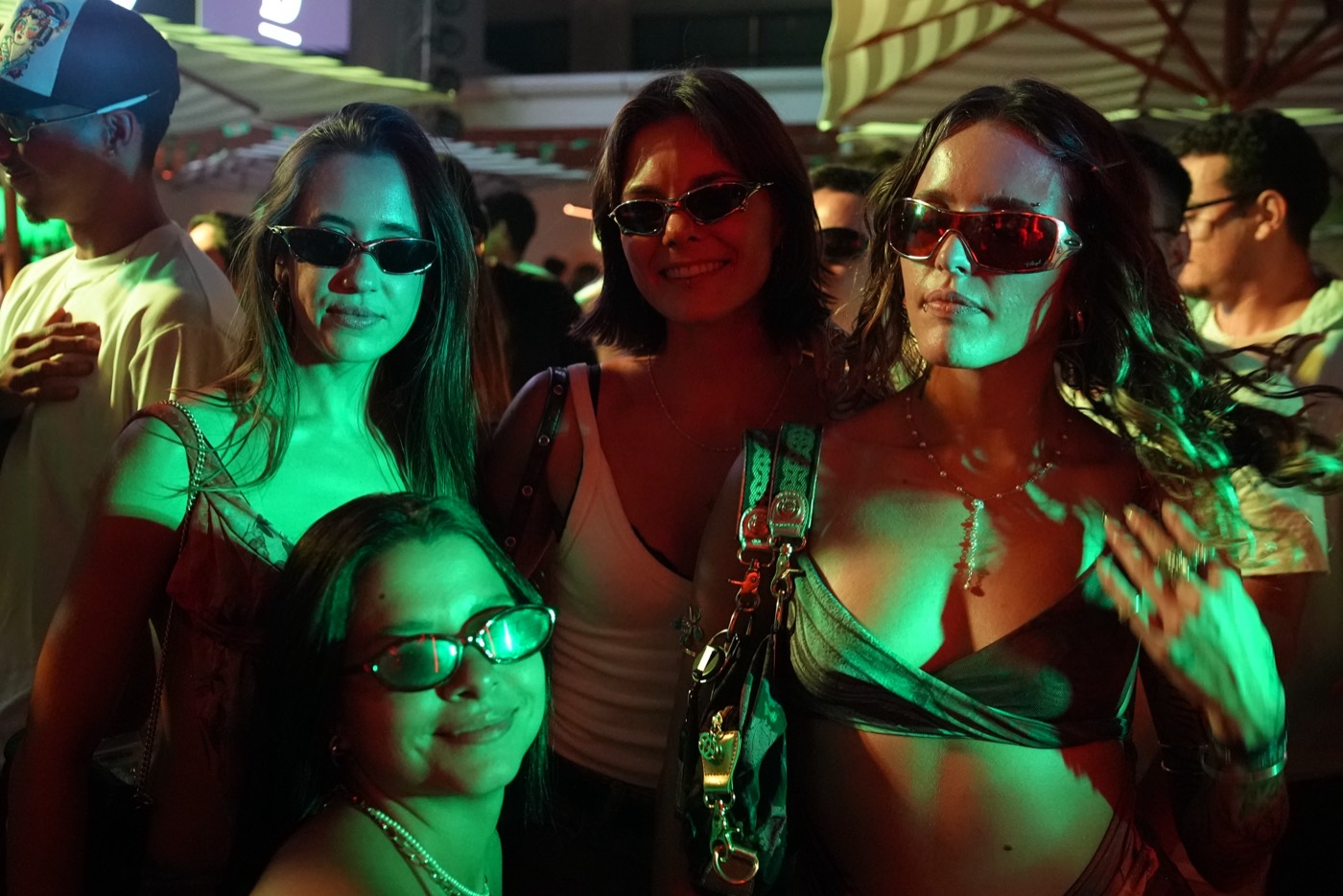 Friends at the pool party